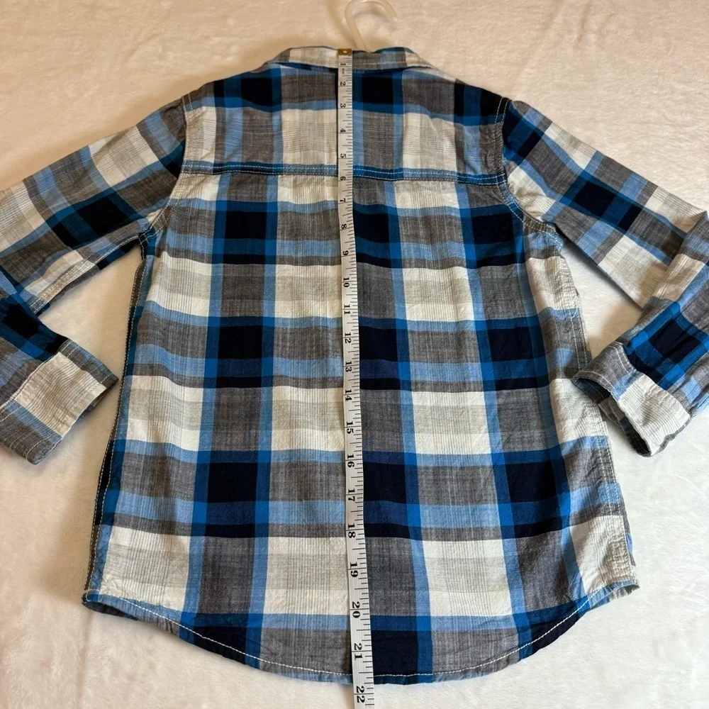 OshKosh B'gosh Blue and Gray Plaid Button Down Shirt